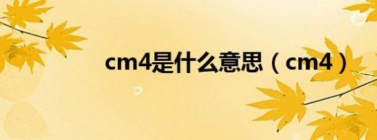 cm4是什么意思（cm4）