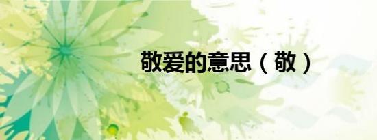 敬爱的意思（敬）