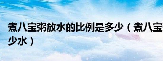 煮八宝粥放水的比例是多少（煮八宝粥要放多少水）