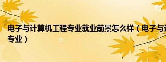 电子与计算机工程专业就业前景怎么样（电子与计算机工程专业）