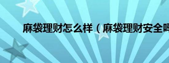 麻袋理财怎么样（麻袋理财安全吗）