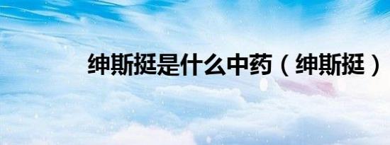 绅斯挺是什么中药（绅斯挺）