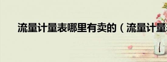 流量计量表哪里有卖的（流量计量表）