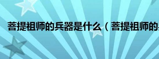 菩提祖师的兵器是什么（菩提祖师的兵器）