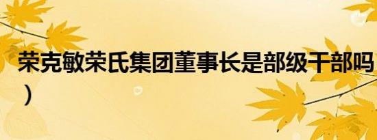 荣克敏荣氏集团董事长是部级干部吗（荣克敏）