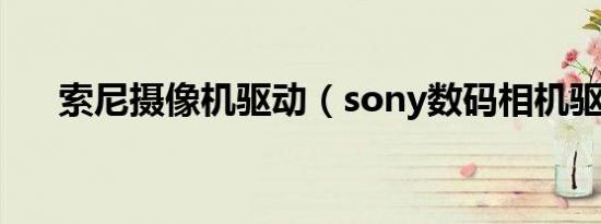 索尼摄像机驱动（sony数码相机驱动）