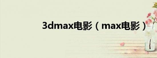 3dmax电影（max电影）
