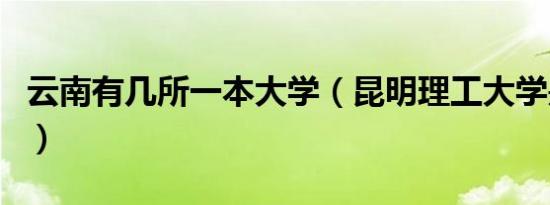 云南有几所一本大学（昆明理工大学是一本吗）