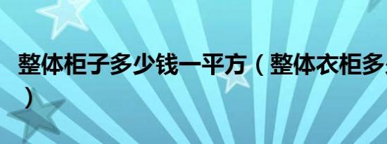 整体柜子多少钱一平方（整体衣柜多少钱一平）