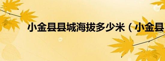 小金县县城海拔多少米（小金县）