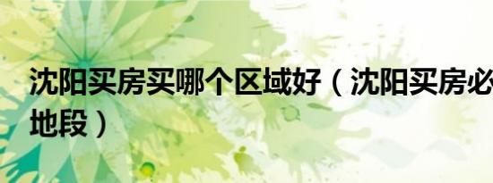 沈阳买房买哪个区域好（沈阳买房必买的4大地段）
