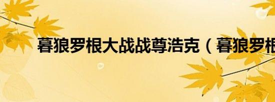 暮狼罗根大战战尊浩克（暮狼罗根）
