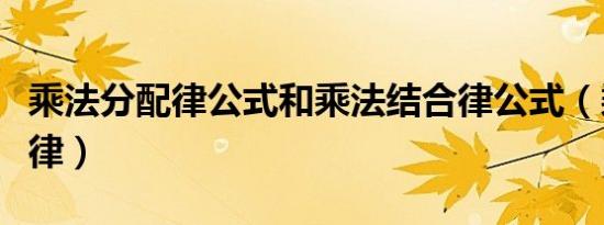 乘法分配律公式和乘法结合律公式（乘法分配律）