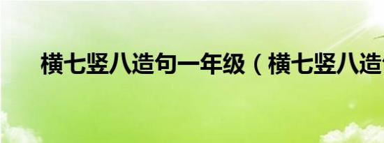 横七竖八造句一年级（横七竖八造句）