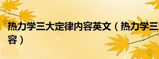 热力学三大定律内容英文（热力学三大定律内容）