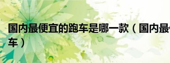 国内最便宜的跑车是哪一款（国内最便宜的跑车）