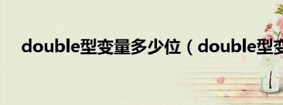 double型变量多少位（double型变量）
