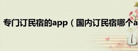 专门订民宿的app（国内订民宿哪个app好）
