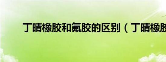 丁晴橡胶和氟胶的区别（丁晴橡胶）