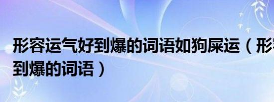 形容运气好到爆的词语如狗屎运（形容运气好到爆的词语）