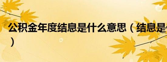 公积金年度结息是什么意思（结息是什么意思）