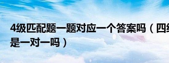 4级匹配题一题对应一个答案吗（四级匹配题是一对一吗）