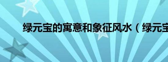 绿元宝的寓意和象征风水（绿元宝）