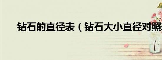 钻石的直径表（钻石大小直径对照表）