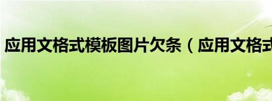 应用文格式模板图片欠条（应用文格式模板）