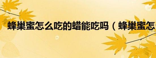 蜂巢蜜怎么吃的蜡能吃吗（蜂巢蜜怎么吃）