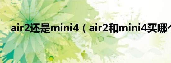 air2还是mini4（air2和mini4买哪个好）