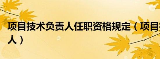 项目技术负责人任职资格规定（项目技术负责人）