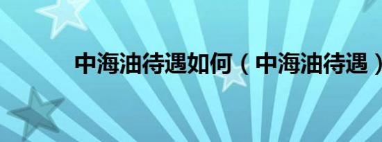 中海油待遇如何（中海油待遇）