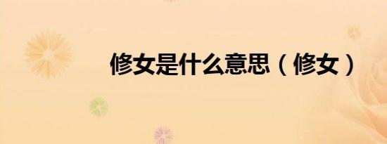 修女是什么意思（修女）