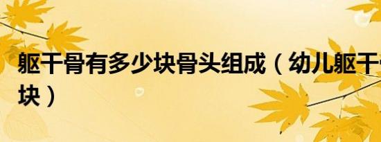 躯干骨有多少块骨头组成（幼儿躯干骨有多少块）