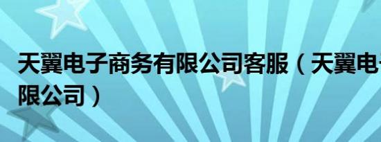 天翼电子商务有限公司客服（天翼电子商务有限公司）