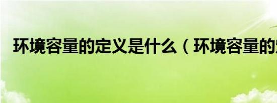 环境容量的定义是什么（环境容量的定义）