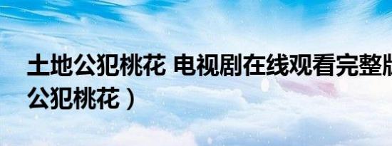 土地公犯桃花 电视剧在线观看完整版（土地公犯桃花）