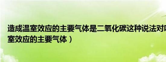 造成温室效应的主要气体是二氧化碳这种说法对吗（造成温室效应的主要气体）