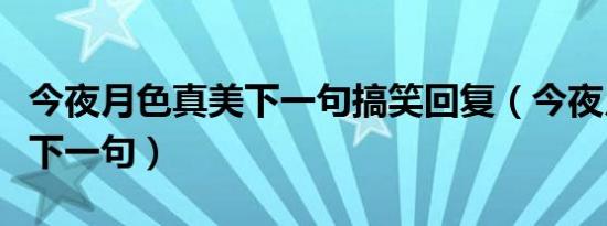 今夜月色真美下一句搞笑回复（今夜月色真美下一句）