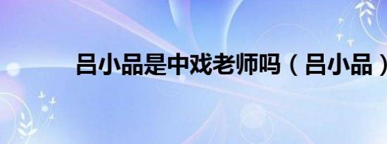 吕小品是中戏老师吗（吕小品）