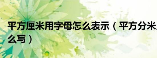 平方厘米用字母怎么表示（平方分米用字母怎么写）