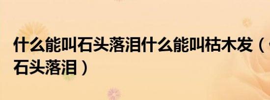 什么能叫石头落泪什么能叫枯木发（什么能叫石头落泪）