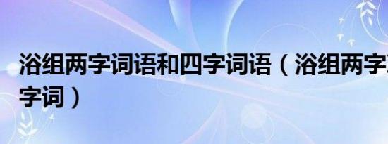 浴组两字词语和四字词语（浴组两字次再组四字词）