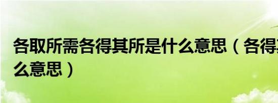 各取所需各得其所是什么意思（各得其所是什么意思）
