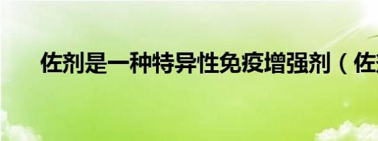 佐剂是一种特异性免疫增强剂（佐剂）