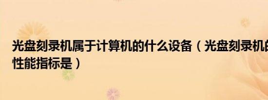 光盘刻录机属于计算机的什么设备（光盘刻录机的一项重要性能指标是）
