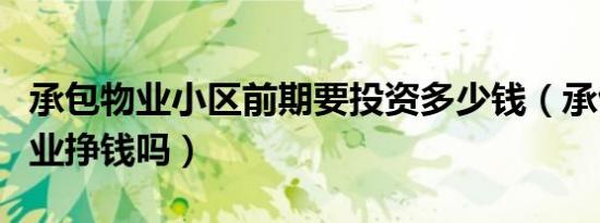 承包物业小区前期要投资多少钱（承包小区物业挣钱吗）