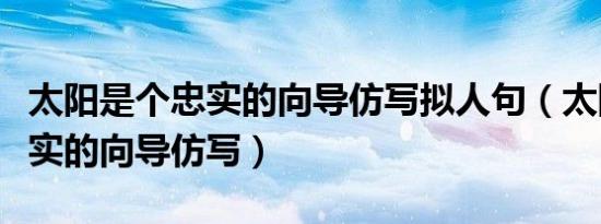 太阳是个忠实的向导仿写拟人句（太阳是个忠实的向导仿写）