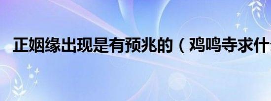 正姻缘出现是有预兆的（鸡鸣寺求什么灵）